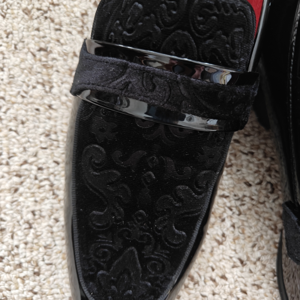 Men's Bruno Marc Formal Embossed Velvet Loafers - Picture 2 of 4